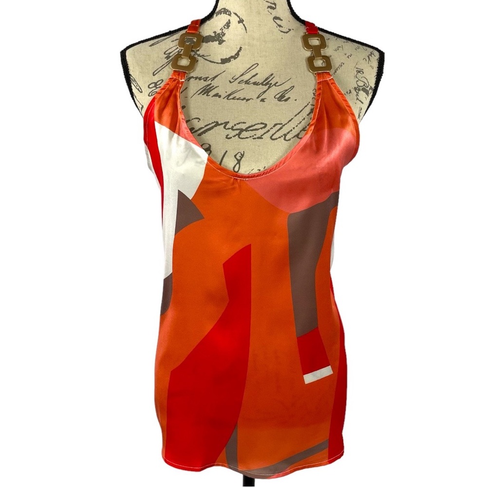 NWT Made With Love Satin Abstract Pattern Cami Blouse
